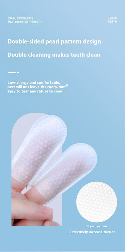 Pet Teeth Cleaning Finger Stall Wipes Cleaning Teeth Anti-halitosis Gas