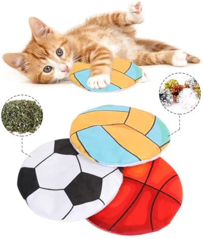 Catnip Toys For Indoor Cats Adult And Kitten Interactive Cat Flying Disc Toy Cat Plush Rubbing Toys With Cat Nips And Mylar Crinkle Sound Cat Chew Toy And Kitten Teething Toy