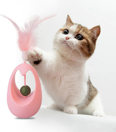 Catnip Toys For Cats Tumbler Cat Toy With Edible Catnip Balls Interactive Funny Toy Indoor With Feathers Exercise Plaything For All Breeds