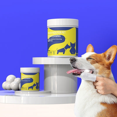 Pet Teeth Cleaning Finger Stall Wipes Cleaning Teeth Anti-halitosis Gas