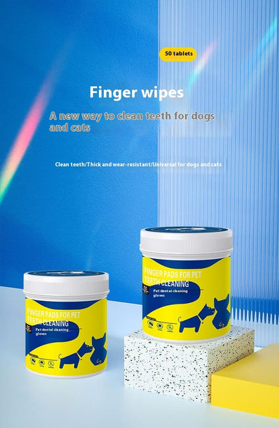 Pet Teeth Cleaning Finger Stall Wipes Cleaning Teeth Anti-halitosis Gas