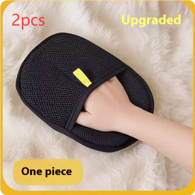 Petzystar Pet Hair Remover Mitt Pet Hair Remover Gloves Deshedding Brush Glove For Dog Cat Rabbit With Long Short Curly Hair