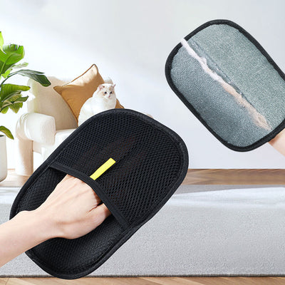 Petzystar Pet Hair Remover Mitt Pet Hair Remover Gloves Deshedding Brush Glove For Dog Cat Rabbit With Long Short Curly Hair