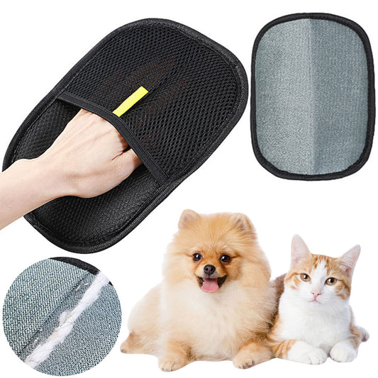 Petzystar Pet Hair Remover Mitt Pet Hair Remover Gloves Deshedding Brush Glove For Dog Cat Rabbit With Long Short Curly Hair