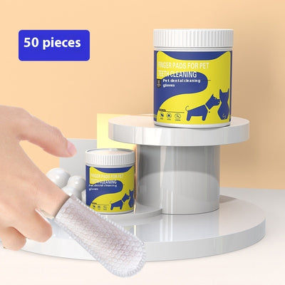 Pet Teeth Cleaning Finger Stall Wipes Cleaning Teeth Anti-halitosis Gas