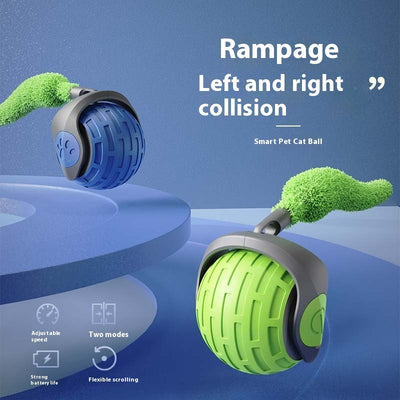 Petzystar New Interactive Cat Toys Ball Auto Electric Rolling Ball Toys For Cat Kitty Pets Smart Automatic Teaser USB Rechargeable Cat Toy Pet Products