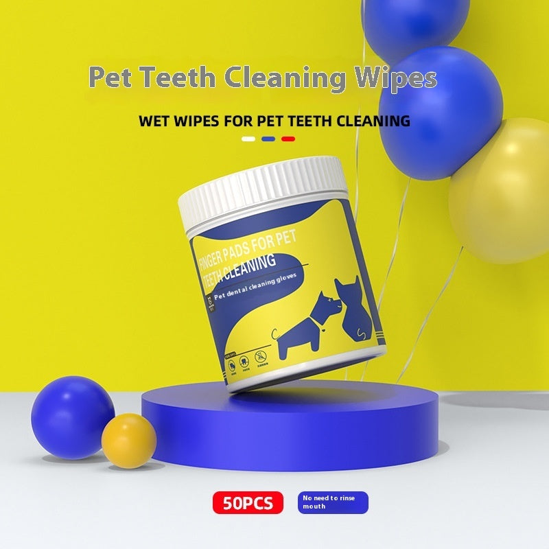 Pet Teeth Cleaning Finger Stall Wipes Cleaning Teeth Anti-halitosis Gas