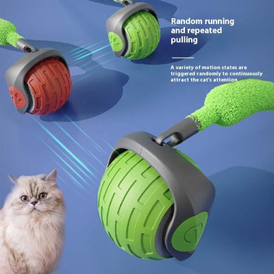 Petzystar New Interactive Cat Toys Ball Auto Electric Rolling Ball Toys For Cat Kitty Pets Smart Automatic Teaser USB Rechargeable Cat Toy Pet Products