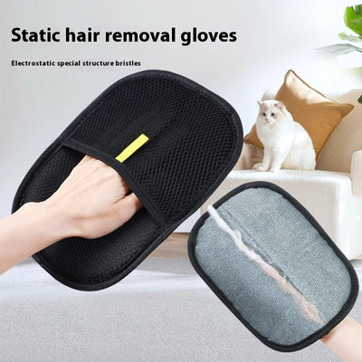 Petzystar Pet Hair Remover Mitt Pet Hair Remover Gloves Deshedding Brush Glove For Dog Cat Rabbit With Long Short Curly Hair