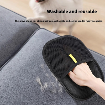 Petzystar Pet Hair Remover Mitt Pet Hair Remover Gloves Deshedding Brush Glove For Dog Cat Rabbit With Long Short Curly Hair